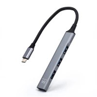 EWENT HUB USB-C 3X USB + 1X USB 3.0 SLIM SILVER