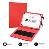SUBBLIM SUB-KT1-USB002 teclado para dispositivos móveis Vermelho Micro-USB QWERTY Espanhol