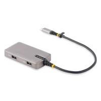 104B-USBC-MULTIPORT Base & Duplicador de Portas com Fios USB 3.2 GEN 1 (3.1 GEN 1) TYPE-C Preto, Prateado