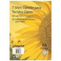 S T-SHIRT Transfer Inkjet A4 Tecidos Claros (4234) 10 Folhas