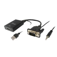 EQUIP ADAPTADOR VGA / HDMI M/F C/AUDIO PRETO
