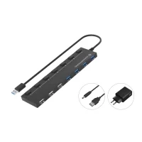 HUBBIES 7-PORT USB 3.0/2.0 HUB WITH POWER ADAPTER