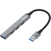 Equip 128960 HUB de Interface USB 3.2 GEN 1 (3.1 GEN 1) TYPE-A 5000 Mbit/s Preto, Cinzento