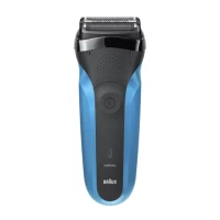 Braun Series 3 310s Máquina de barbear com lâminas que se adaptam ao contorno do rosto Aparador Preto, Azul