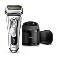 Braun Series 9 81662415 máquina de barbear Máquina de barbear com lâminas que se adaptam ao contorno do rosto Aparador Prateado
