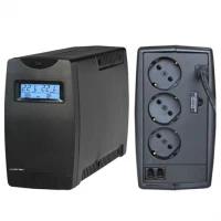 SITTEN FT- 600LD- USB- UPS INTERACTIVA com AVR, 600VA, 360W, com 3 TOMADAS SCHUKO, 15- 25 M�N. de AUTON. , # 38; LT; 6 MS. LCD E USB.