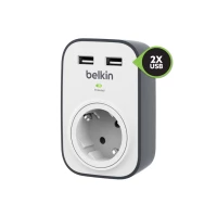Belkin BSV103VF Estabilizador de Corrente Preto, Branco 1 Tomada(s) CA