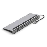 Belkin INC004BTSGY Base & Duplicador de Portas com Fios USB 3.2 GEN 1 (3.1 GEN 1) TYPE-C Preto, Cinzento