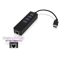 EWENT HUB USB3.1 GEN 1 3 PORT + 1 PORT GIGABIT LAN USB POWERED
