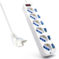 EWENT BLOCO TOMADAS 6X 3M ON/OFF EACH PORT SURGE PROTECTOR WHITE