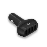 EWENT CARREGADOR USB DC ISQUEIRO 4 PORT 9.6A 48W BLACK