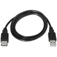 Cable Alargador usb 2.0 Aisens A101-0015/ usb Macho - usb Hembra/ 1m/ Negro