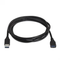 Cable Alargador usb 3.0 Aisens A105-0041/ usb Macho - usb Hembra/ 1m/ Negro