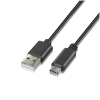 Cable usb 2.0 Tipo-c Aisens A107-0050/ usb Tipo-c Macho - usb Macho/ 50cm/ Negro