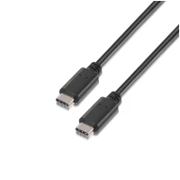 Cable usb 2.0 Tipo-c Aisens A107-0055/ usb Tipo-c Macho - usb Tipo-c Macho/ 50cm/ Negro