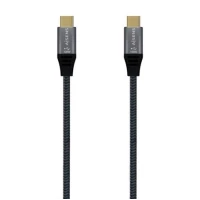 Cable usb 3.1 Tipo-c Aisens A107-0671 20gbps 100w/ usb Tipo-c Macho - usb Tipo-c Macho/ 1m/ Gris