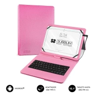 SUBBLIM SUB-KT1-USB003 teclado para dispositivos móveis Rosa Micro-USB QWERTY Espanhol