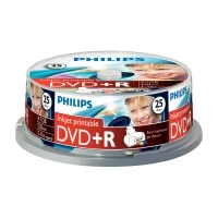 PHILIPS DVD+R 4,7GB 16X PRINTABLE MATE CAKEBOX (25 UNIDADES)